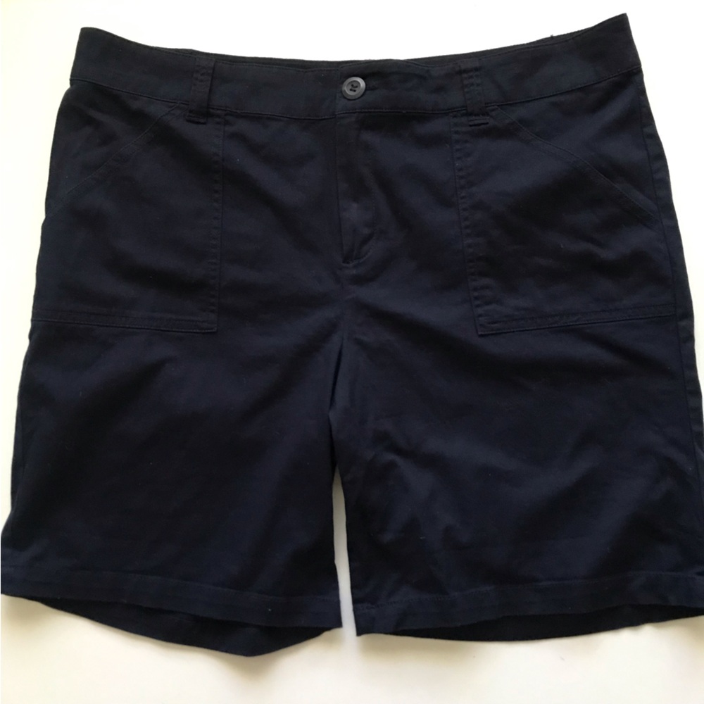 New York & Company Navy Flat-Front Women's Shorts